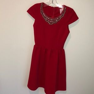 Francescas red dress